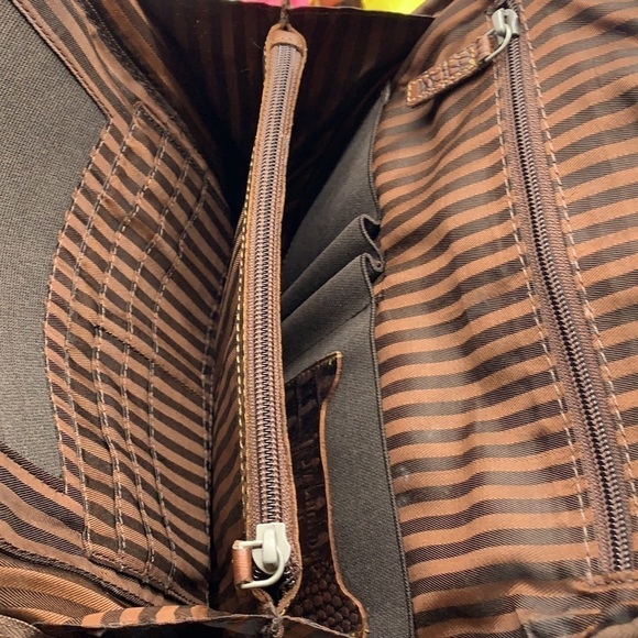 Jack Georges Brown Leather Aligator Embossed Backpack. BRN1589B - Picture 10 of 13